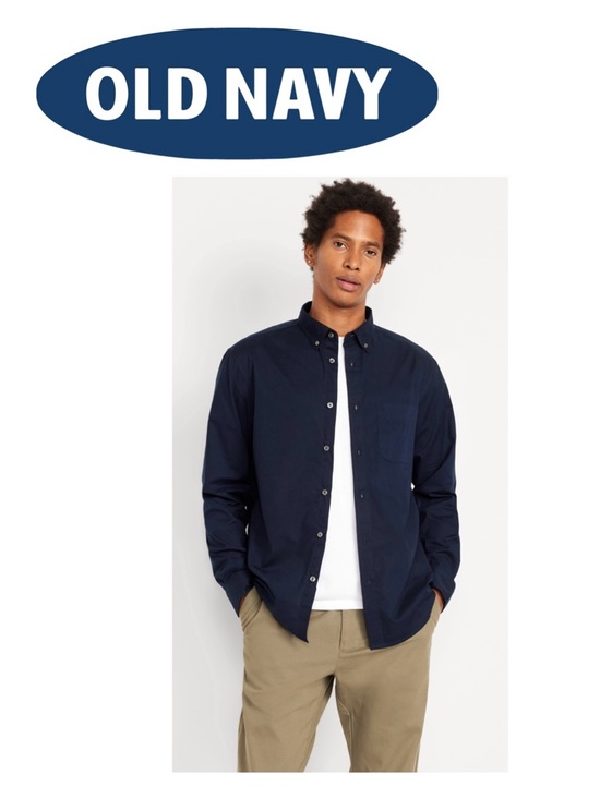 Old Navy Other - OLD NAVY Everyday Shirt Long Sleeve Regular Fit Top Button Down Navy Men's M